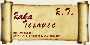 Raka Tišović vizit kartica
